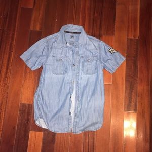 Boy’s Rock Republic denial button down shirt size medium 10 blue